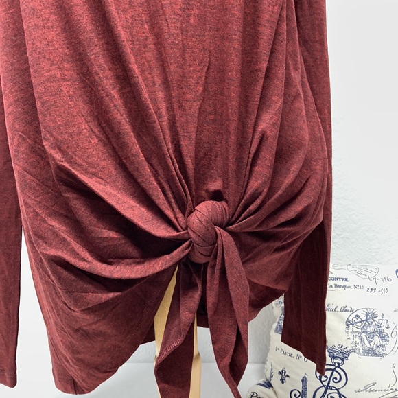Umgee | Long Sleeve Burgundy Top, Side Knot Detail, Sz Med - Picture 3 of 10